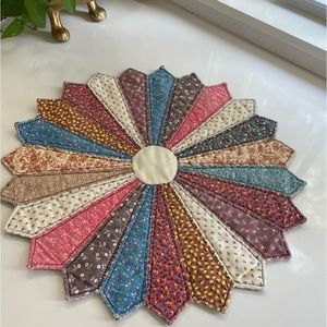 Vintage quilt top placemats quilted decor